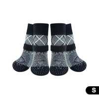 4Pcs/Set Anti-Slip Protect Paws Dog Socks Black Tie Anti-Shedding Breathable Non-Slip Socks for Medium Large Elderly Puppy Socks