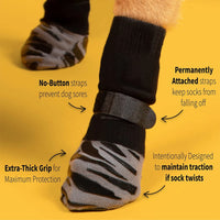 4Pcs/Set Anti-Slip Protect Paws Dog Socks Black Tie Anti-Shedding Breathable Non-Slip Socks for Medium Large Elderly Puppy Socks